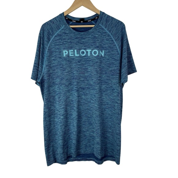 Rhone x Peloton Athletic Short Sleeve Shirt Men's Blue Reign Training Pullover - Picture 1 of 6